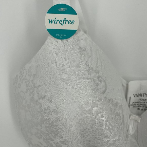 NWT Vanity Fair Bra 38DD White Full Figure No Wire Floral Smooth Look - Picture 3 of 8